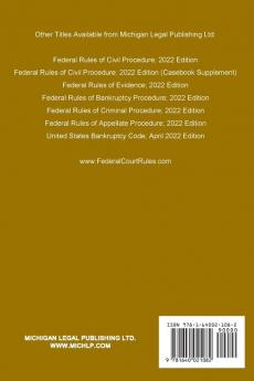 Federal Rules of Evidence; 2022 Edition (Casebook Supplement): With Advisory Committee notes Rule 502 explanatory note internal cross-references quick reference outline and enabling act