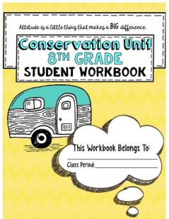 "Conservation" 8th Grade Guidebook Unit Workbook (Conservation as a National Duty Unit Workbook)