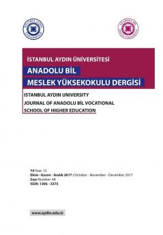 Istanbul Aydin Universitesi: Anadolu Bil Myo Dergisi: 48 (October - November - December 2017 - Number)