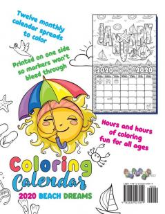 Coloring Calendar 2020 Beach Dreams