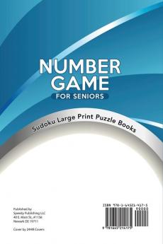 Number Game for Seniors Sudoku Large Print Puzzle Books
