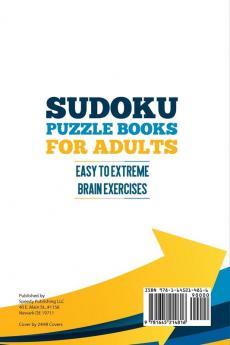 Sudoku Puzzle books for Adults Easy to Extreme Brain Exercises