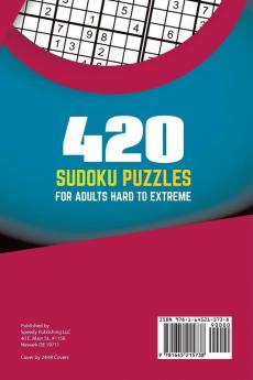 420 Sudoku Puzzles for Adults Hard to Extreme