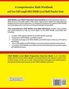 ISEE Middle Level Math Preparation Exercise Book: A Comprehensive Math Workbook and Two Full-Length ISEE Middle Level Math Practice Tests