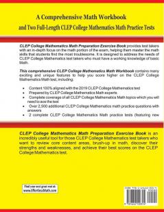 CLEP College Mathematics Math Preparation Exercise Book: A Comprehensive Math Workbook and Two Full-Length CLEP College Mathematics Math Practice Tests