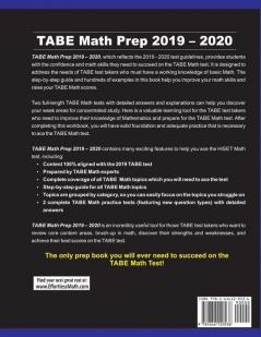 TABE Math Prep 2019 - 2020: Step-By-Step TABE Math Study Guide