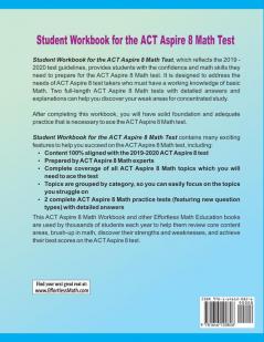 Student Workbook for the ACT Aspire 8 Math Test: Complete coverage of all ACT Aspire 8 Math topics + Practice Tests