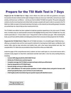 Prepare for the TSI Math Test in 7 Days: A Quick Study Guide with Two Full-Length TSI Math Practice Tests