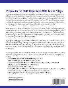 Prepare for the SSAT Upper Level Math Test in 7 Days: A Quick Study Guide with Two Full-Length SSAT Upper Level Math Practice Tests