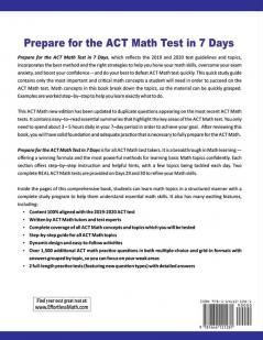 Prepare for the ACT Math Test in 7 Days: A Quick Study Guide with Two Full-Length ACT Math Practice Tests