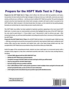 Prepare for the HSPT Math Test in 7 Days: A Quick Study Guide with Two Full-Length HSPT Math Practice Tests