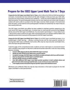 Prepare for the ISEE Upper Level Math Test in 7 Days: A Quick Study Guide with Two Full-Length ISEE Upper Level Math Practice Tests