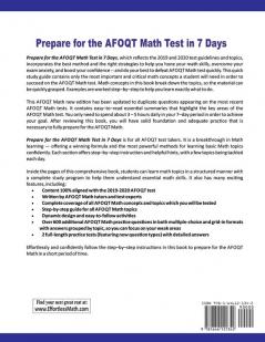 Prepare for the AFOQT Math Test in 7 Days: A Quick Study Guide with Two Full-Length AFOQT Math Practice Tests