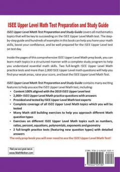 ISEE Upper Level Math Test Preparation and study guide: The Most Comprehensive Prep Book with Two Full-Length ISEE Upper Level Math Tests