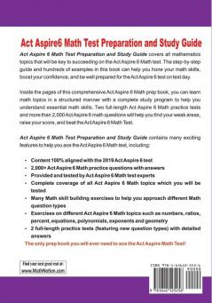 ACT Aspire 6 Math Test Preparation and Study Guide: The Most Comprehensive Prep Book with Two Full-Length ACT Aspire Math Tests