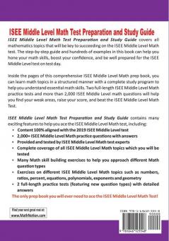 ISEE Middle Level Math Test Preparation and Study Guide: The Most Comprehensive Prep Book with Two Full-Length ISEE Middle Level Math Tests