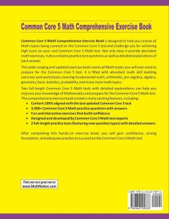 Common Core 5 Math Comprehensive Exercise Book: Abundant Math Skill Building Exercises