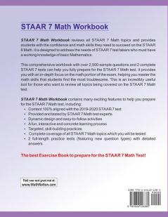 STAAR Math Workbook: 7th Grade Math Exercises Activities and Two Full-Length STAAR Math Practice Tests