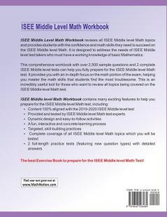 ISEE Middle Level Math Workbook: Math Exercises Activities and Two Full-Length ISEE Middle Level Math Practice Tests