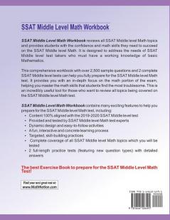 SSAT Middle Level Math Workbook