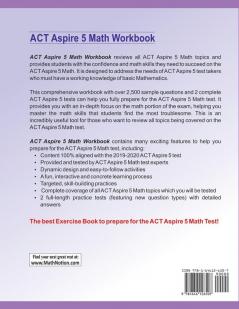 ACT Aspire Math Workbook: 5th Grade Math Exercises Activities and Two Full-Length ACT Aspire Math Practice Tests