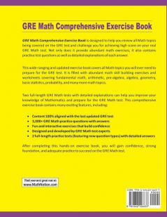 GRE Math Comprehensive Exercise Book: Abundant Math Skill Building Exercises