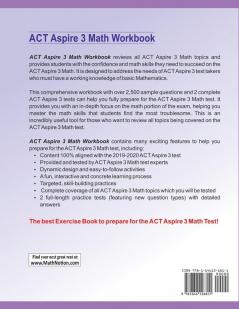 ACT Aspire Math Workbook: 3rd Grade Math Exercises Activities and Two Full-Length ACT Aspire Math Practice Tests