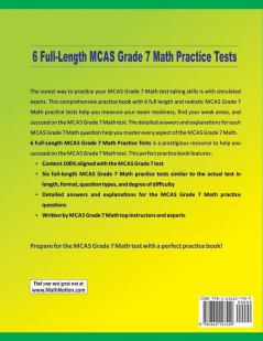 6 Full-Length MCAS Grade 7 Math Practice Tests: Extra Test Prep to Help Ace the MCAS Grade 7 Math Test