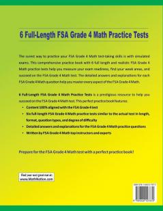 6 Full-Length FSA Grade 4 Math Practice Tests: Extra Test Prep to Help Ace the FSA Grade 4 Math Test