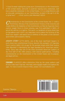 Commentaries on the Constitution of the United States Vol. I (in three volumes): with a Preliminary Review of the Constitutional History of the ... Before the Adoption of the Constitution