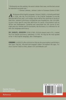 A Dictionary of the English Language Volume I (in two volumes)