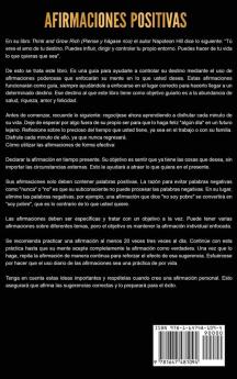 Afirmaciones positivas: 250 afirmaciones diarias sobre cómo atraer el amor ganar dinero tener una vida saludable y encontrar la verdadera felicidad (Spanish Edition)