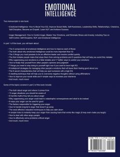 Emotional Intelligence: A Guide to Boosting Your EQ and Improving Social Skills Self- Awareness Leadership Skills Relationships Charisma Self- Discipline and Learning NLP + Anger Management