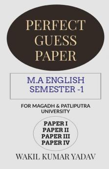 Perfect Guess Paper M.A English Semester -1