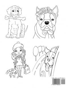 Doggy Days Adorable Puppy and Dog Coloring Book: Big Dog Coloring Book for Kids with More Than 100 Unique Illustrations