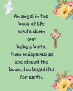 An Angel In The Book Of Life Wrote Down Our Baby's Birth Then Whispered As She Closed The Book Too Beautiful For Earth: A Diary Of All The Things I ... a Baby - Sorrowful Season - Forever In Your