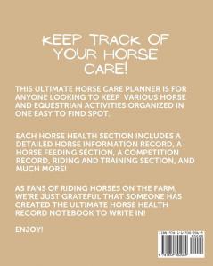 Horse Health Record Log Book: Pet Vaccination Log - A Rider's Journal - Horse Keeping - Veterinary Medicine - Equine