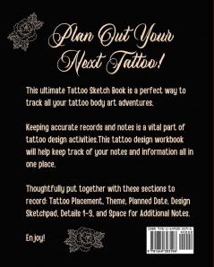 Tattoo Pattern Planner: Cultural Body Art Doodle Design Inked Sleeves Traditional Rose Free Hand Lettering