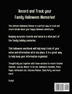 Halloween Memory Book: Spooky Good Halloween Planner - Calendar Organizer - Activities