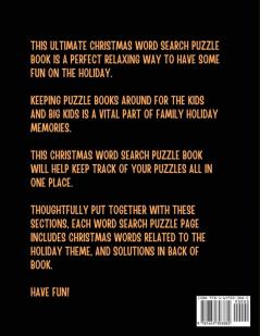 Christmas Word Search For Kids: Ages 6 - 12 Puzzle Book Holiday Fun For Adults and Kids Activities Crafts