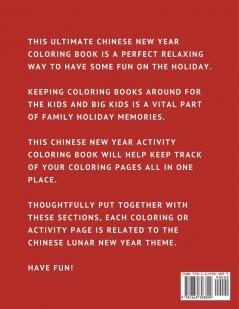 Chinese New Year Activity Coloring Book For Kids: 2021 Year of the Ox - Juvenile - Activity Book For Kids - Ages 3-10 - Spring Festival