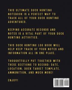 Compound Bow Duck Hunting Log Book: Waterfowl Hunters - Flyway - Decoy