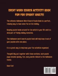 Halloween Word Search For Witches: Puzzle Activity Book For Adults Holiday Gifts With Key Solution Pages