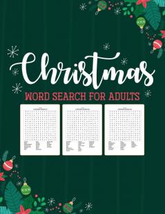 Christmas Word Search For Adults: Puzzle Book - Holiday Fun For Adults - Activities Crafts - Games