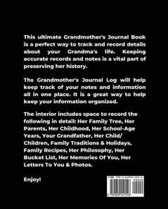 Grandmother's Journal A Keepsake & Memories Book: From Grandmother To Grandchild Mother's Day Gift Mom Mother Memory Stories Prompts Notebook Diary