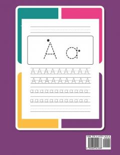 Letter Tracing: Practice Book Writing Page Handwriting For Kids Kindergarten & Preschoolers Ages 3-5 Learn & Write Uppercase & Lowercase Pages Alphabet Letters Workbook Notebook