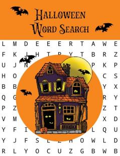 Halloween Word Search: Puzzles Activity Book Fun For Kids & Adults Puzzle Activities Gift With Solutions Pages