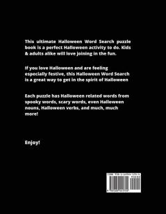 Halloween Word Search: Puzzles Activity Book Fun For Kids & Adults Puzzle Activities Gift With Solutions Pages