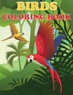 Birds Coloring Book: Beautiful Bird Designs Fun Color Pages For Kids Girls Birthday Gift Journal