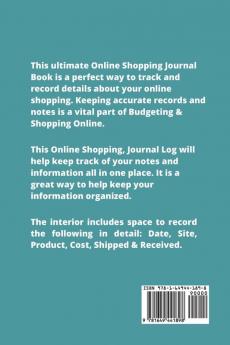 Online Shopping Tracker: Organise & Record Purchases Gifts & Order Keep Track Expense Details Purchase Planner Log Budget Book Journal Notebook